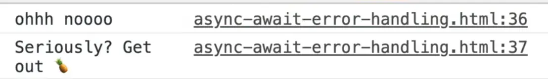 chaining catch block after the async function