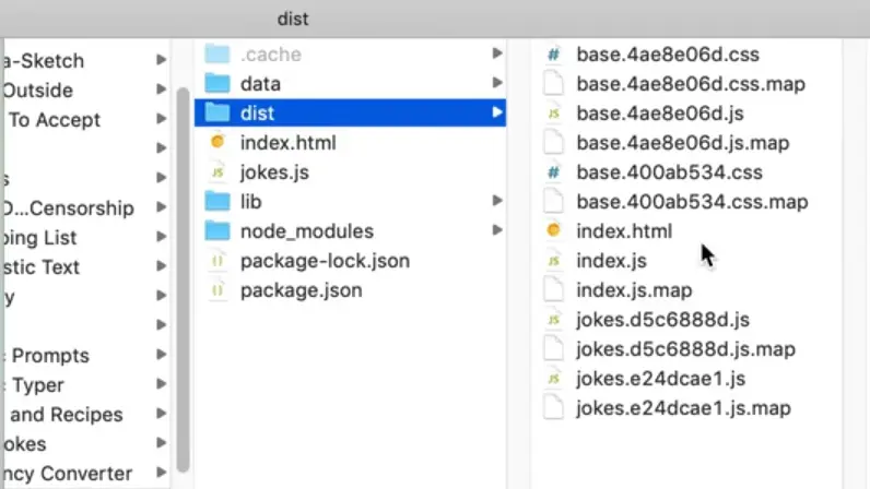when parcel done building, it will create a dist folder