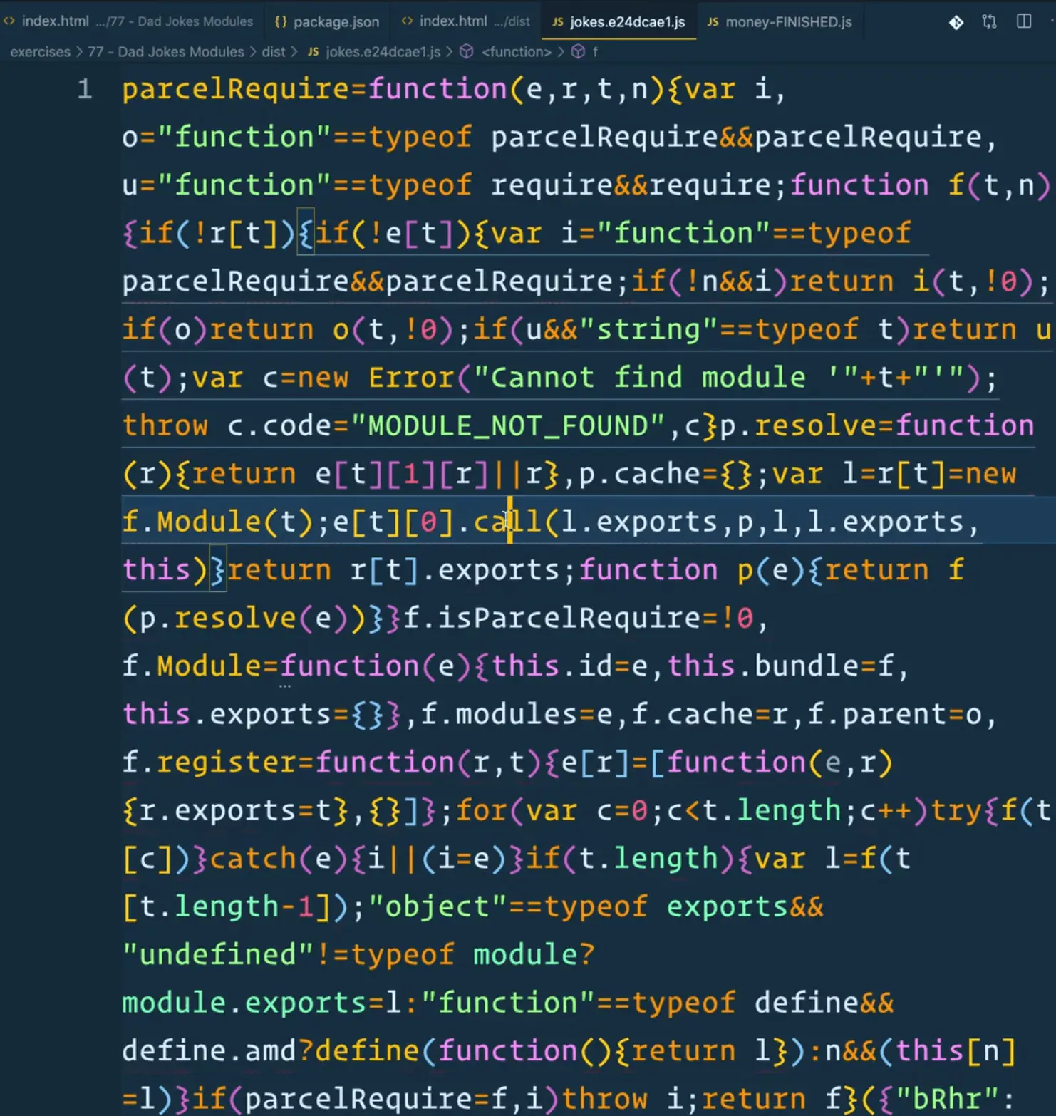 it has also swapped out the jokes.js file