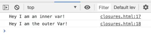 console showing logs