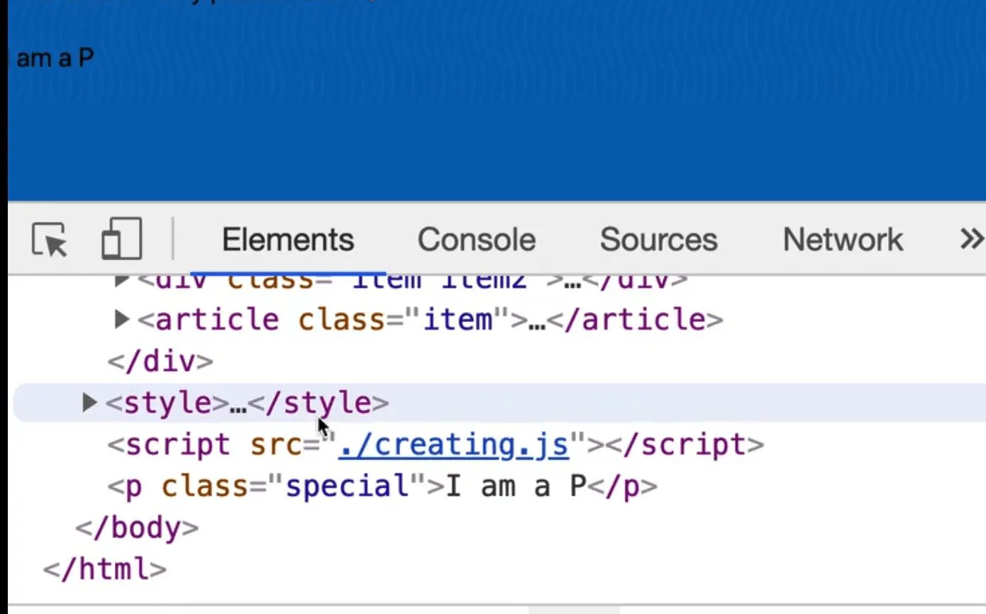 rendered html showing p tag before the closing body tag