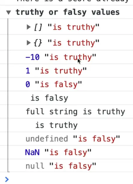 browser console output logs for forEach descriptive loop