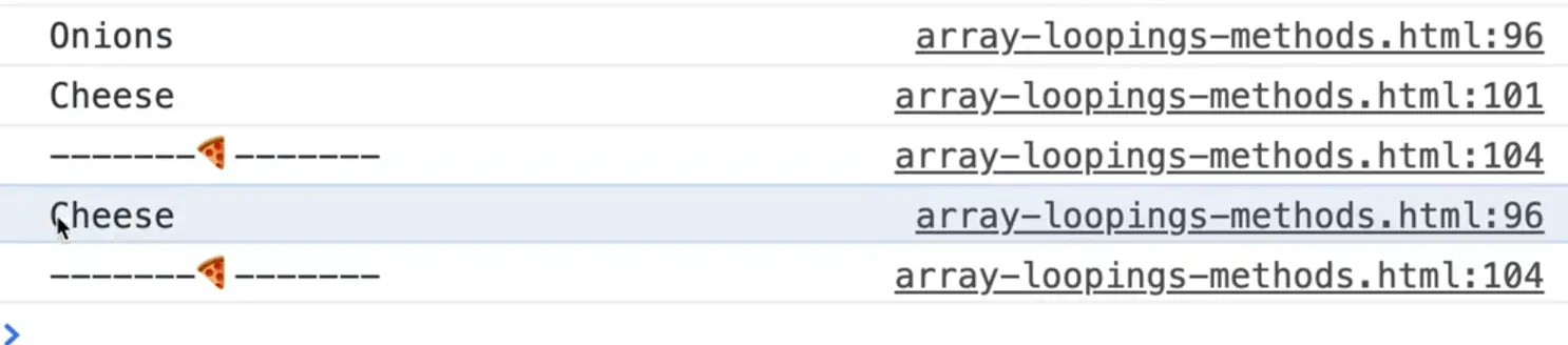 removing the undefined based on a ternary check whether we have a value at the next index or not