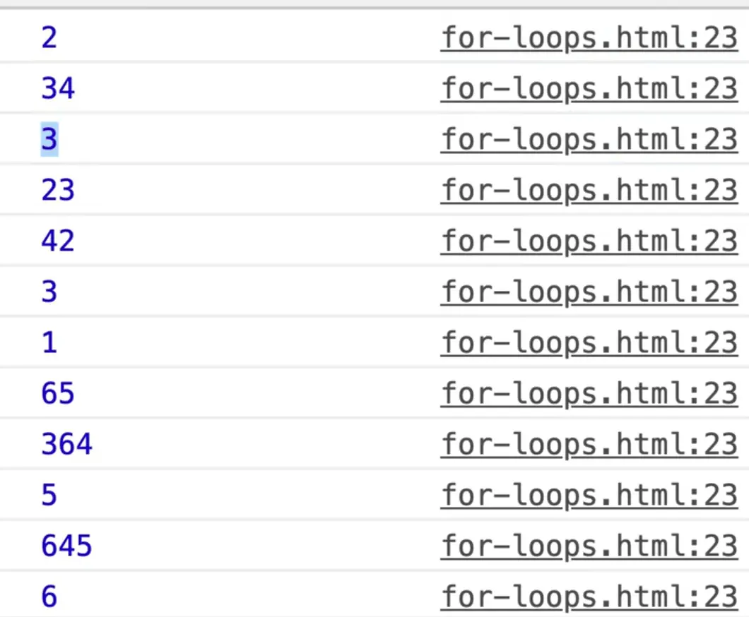 to access the individual number, use index to retrieve it using square brackets