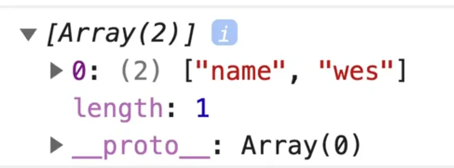 logging out Object.entries(wes2)
