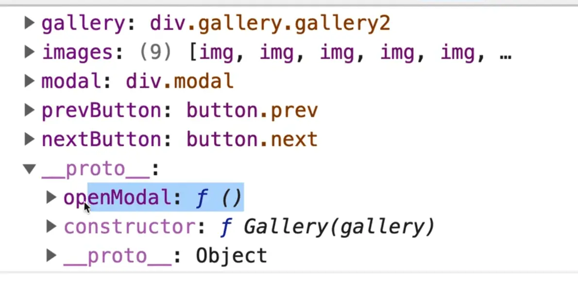 access of openModal function in console