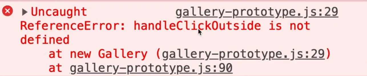 uncaught error - handleClickOutside is not defined