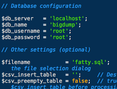 Import Large MySQL Databases into PHPMyAdmin with BigDump.php