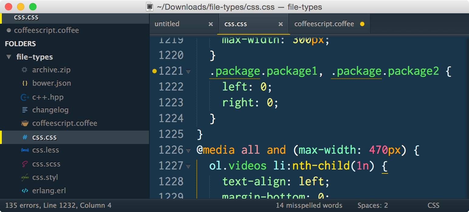 cobalt2 -  a theme for Sublime Text