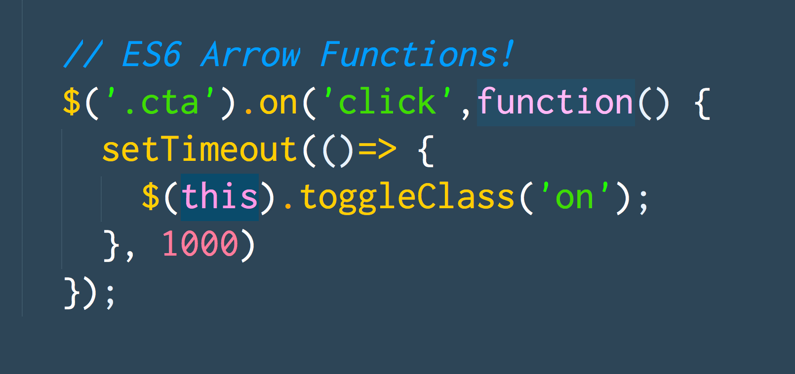 Understanding ES6 Arrow Functions for jQuery Developers