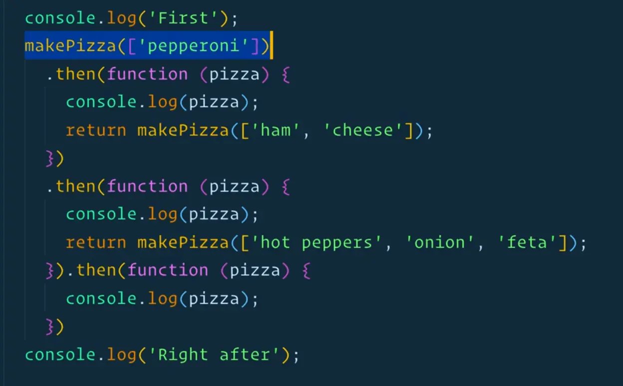 promise chaining in javascript code
