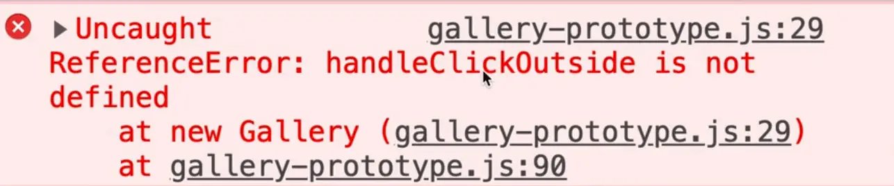 uncaught error - handleClickOutside is not defined