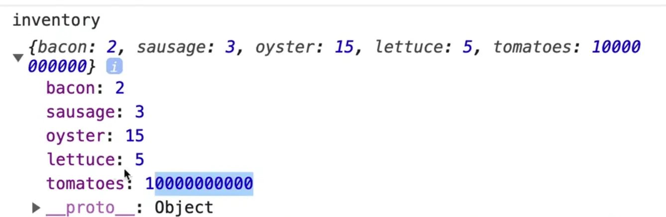 browser console output shows mutated objects passed through a function reflects external objects
