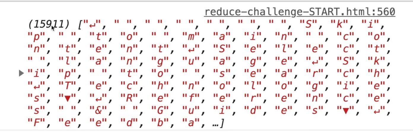 array having 15911 length letters in console