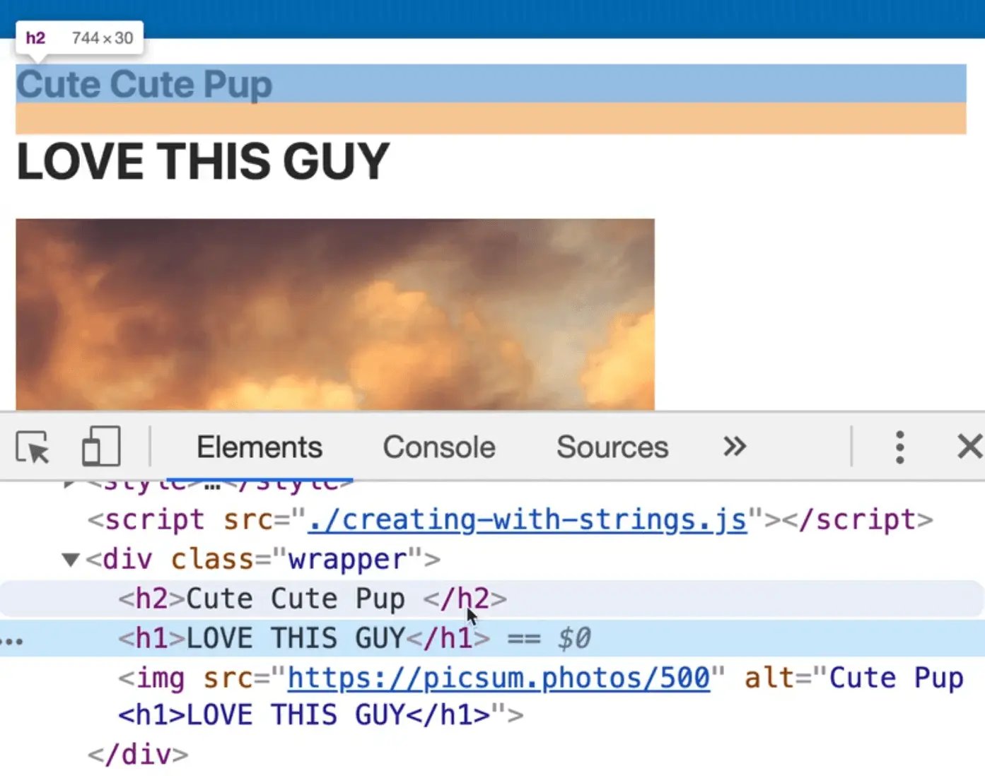 rendered html showing multiple header tags
