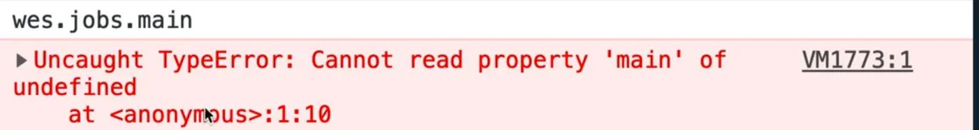 browser console output error when accessing child-level attribute of an undefined parent-level attribute
