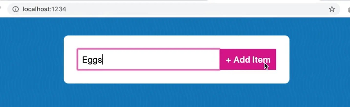 type eggs in input and click add item