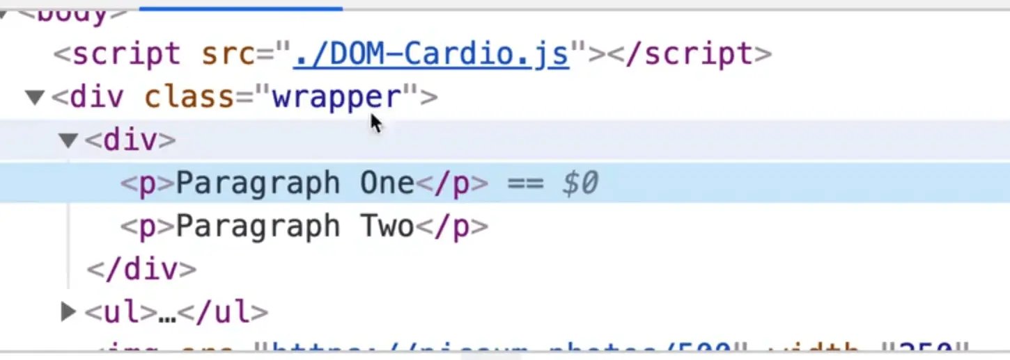 rendered html