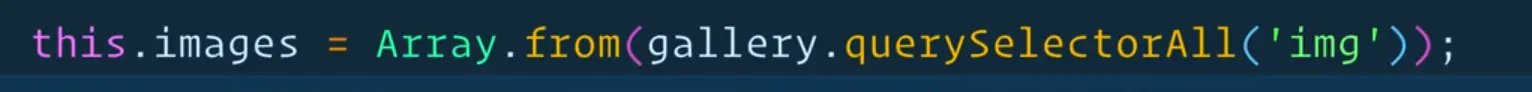 selecting all the images using querySelectorAll