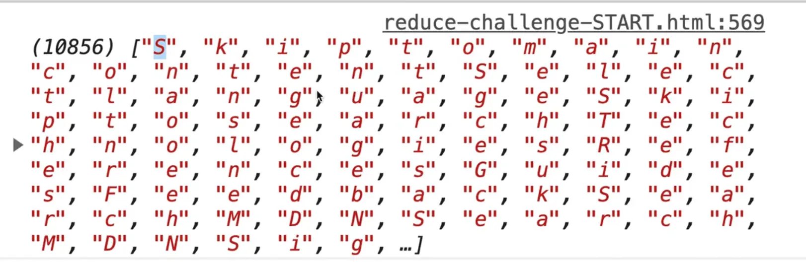 result of match method applied on everything with /[a-zA-Z]/ regex