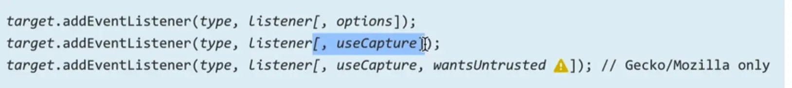 different function calls you can do on .addEventListener