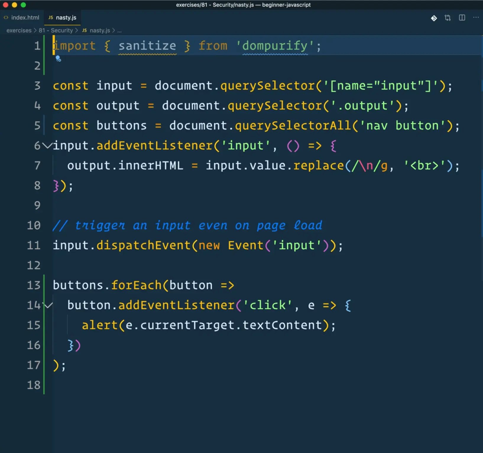 import sanitize as named import