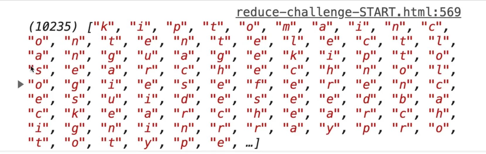 result of match method applied on everything with /[a-z]/ regex