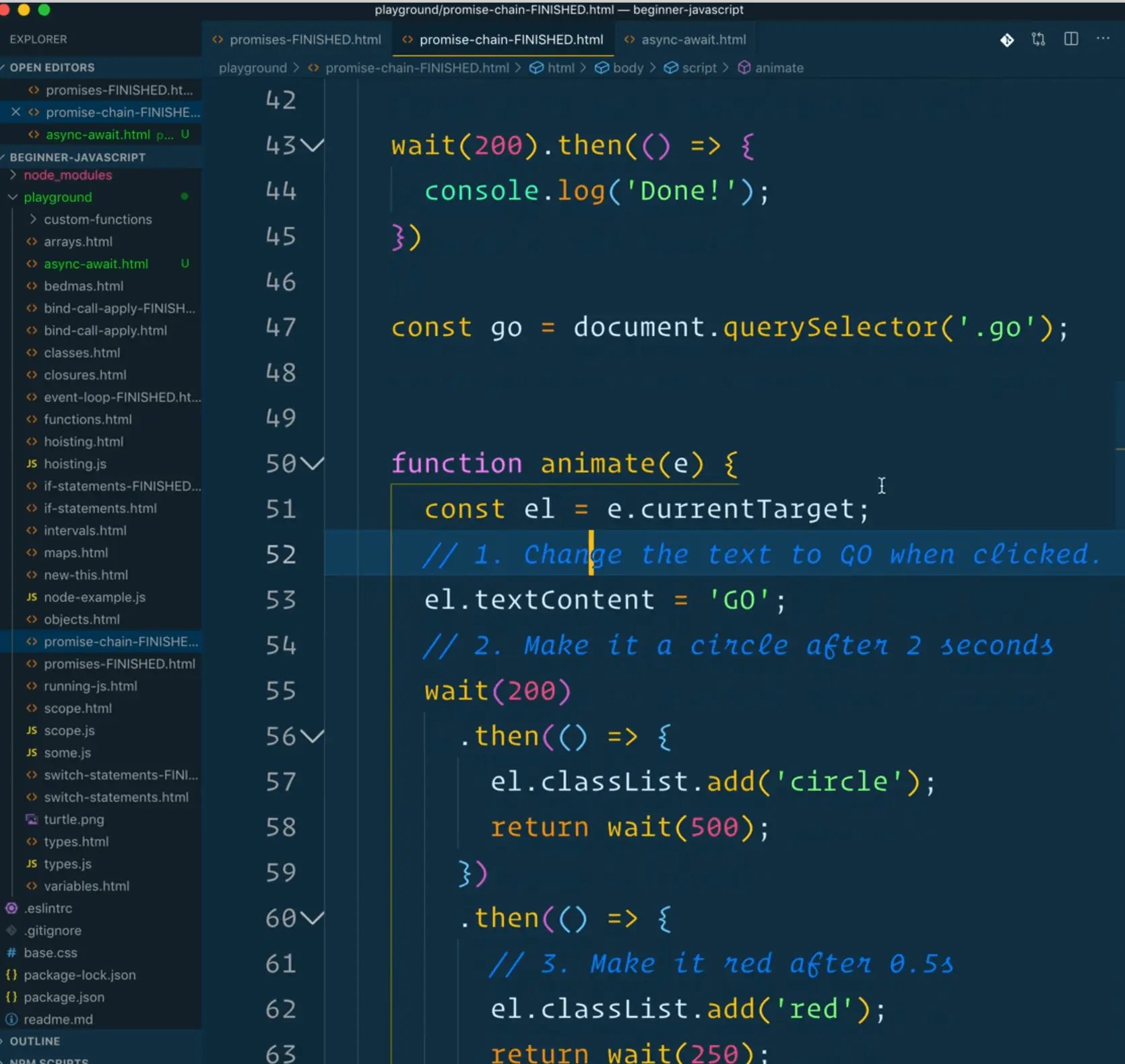rewrite the promise chain using async await syntax