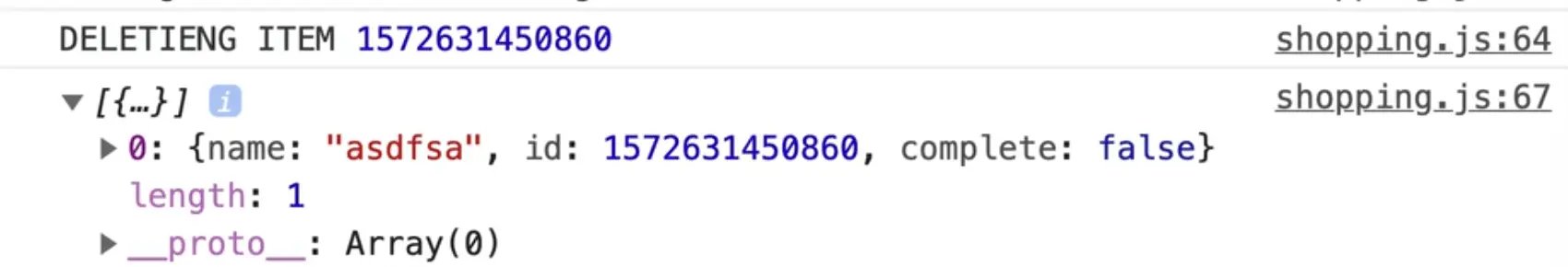 on clicking the button, you need the item to be removed