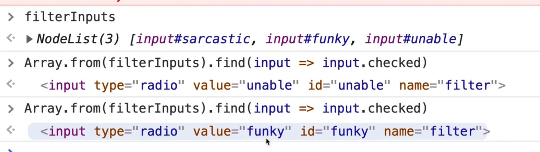 using Array.from method to covert the node list to array