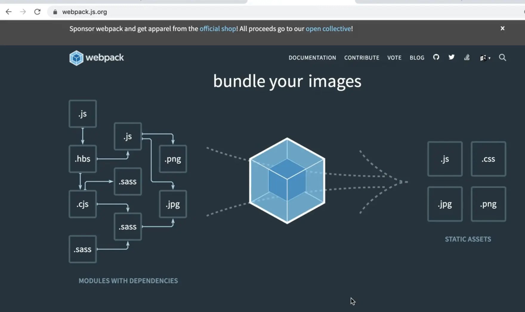 webpack bundler - the most popular one