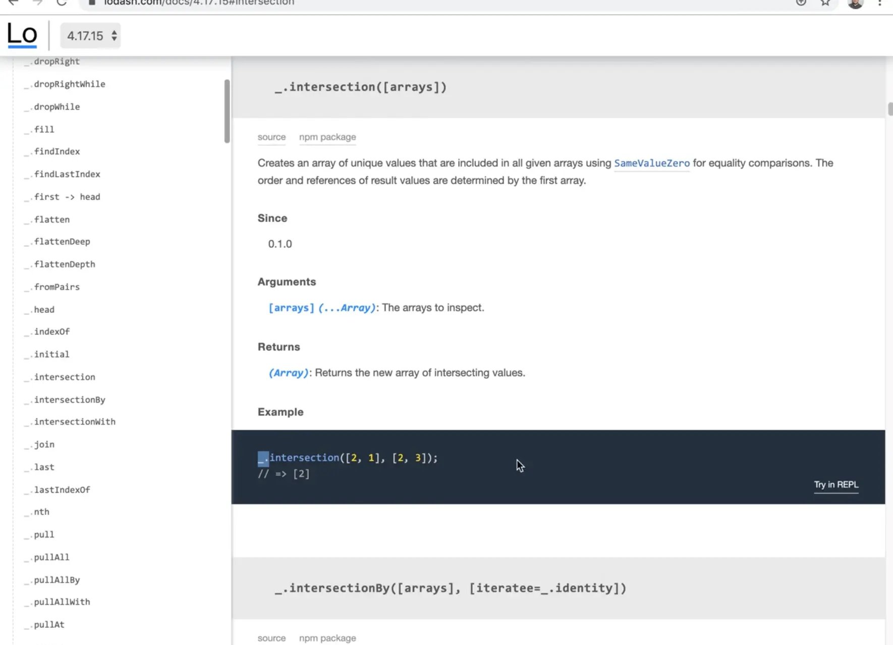 lodash library docs