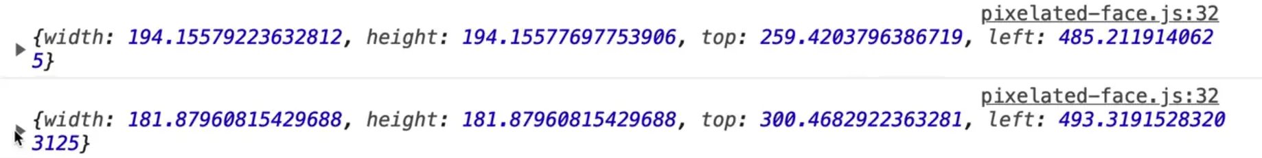 log of width, height, top and left as object