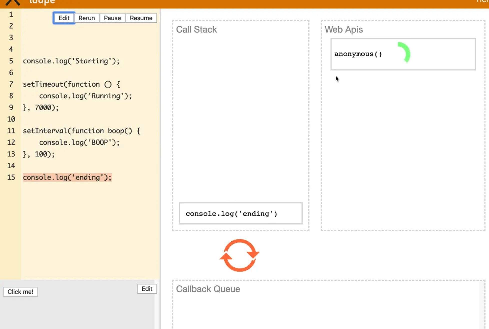 statement log ending in console