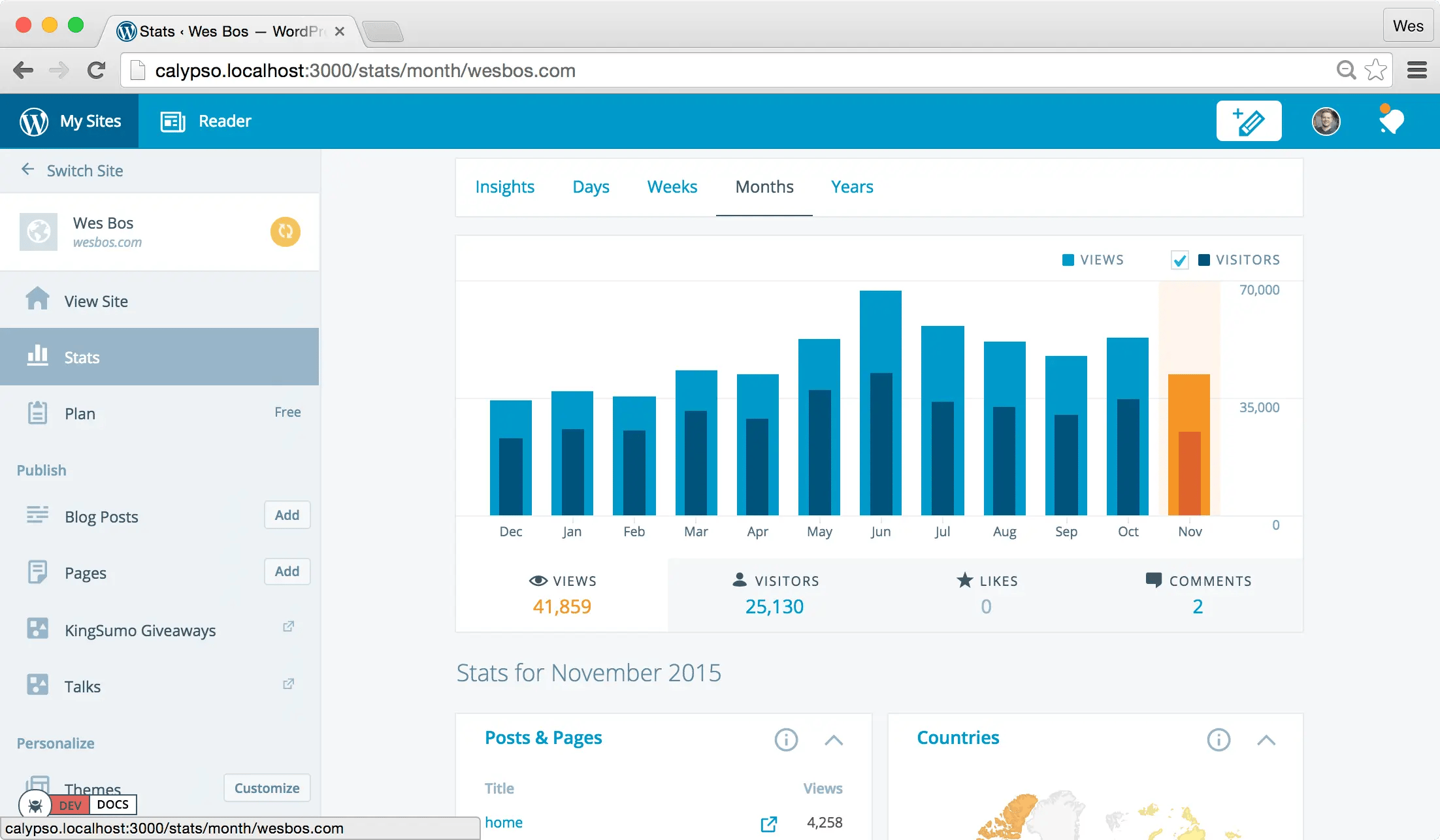 WordPress Calypso React App