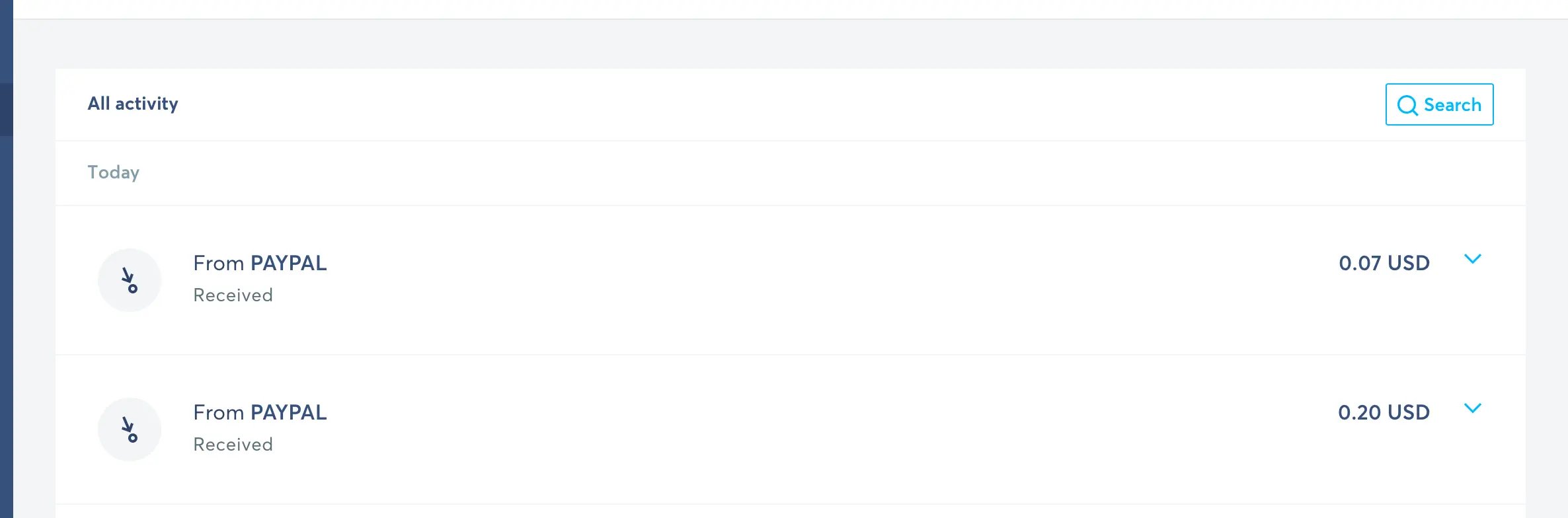 Received Small Sums from PayPal