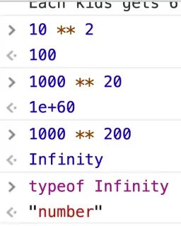 A calculation returning infinity