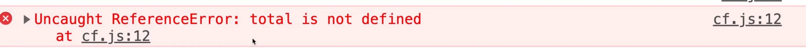 printing total variable outside calculateBill function throws not defined error