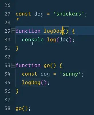 Editor showing code