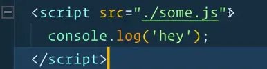 script tag that has a src attribute and inline code