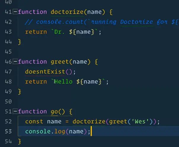 stack trace gives us a sequence of functions that were called, helping in the debugging