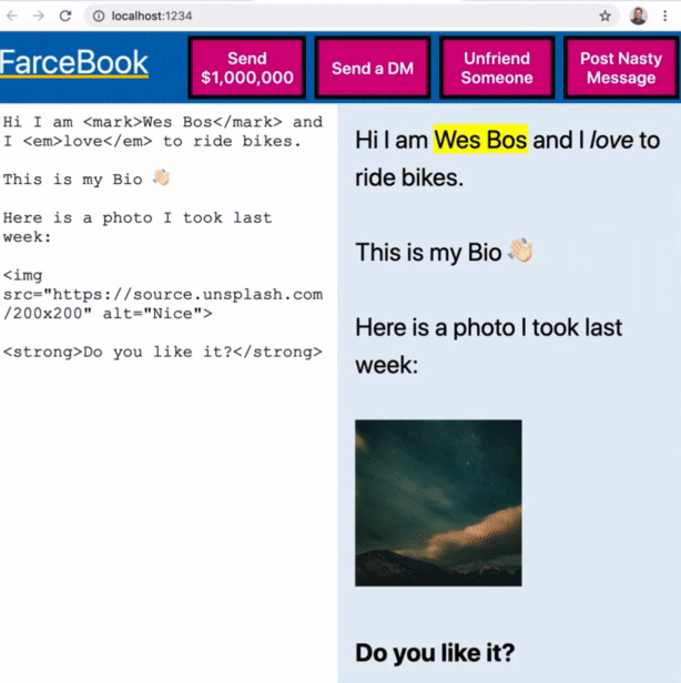 simple example showing the issue when user is allowed to type