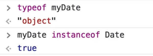 typeof and instanceof operator with date