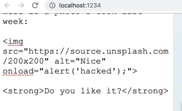 try add an alert in onload attribute, nothing happens