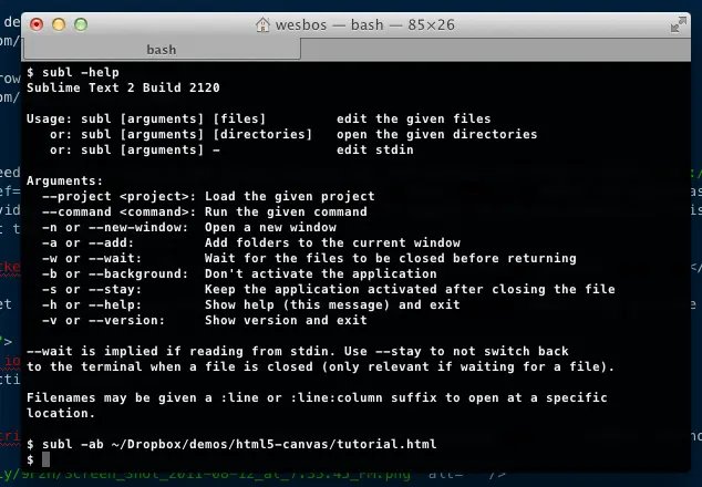 Sublime Text 2 Command Line Utility