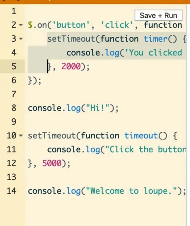 running the same example using jQuery on loupe
