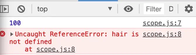 console showing logged value for defined variable and throws a reference error for undefined variable