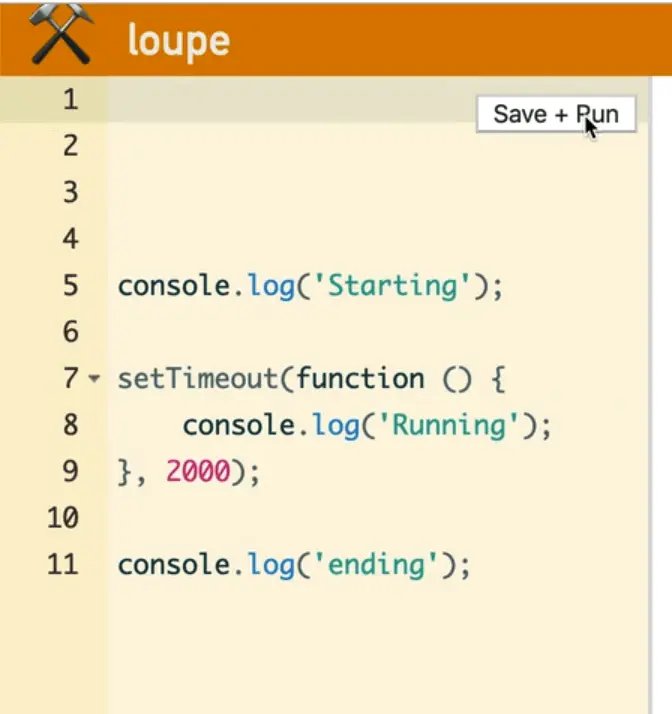 write same code in loupe