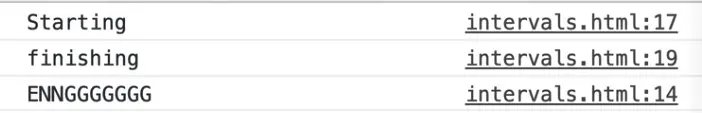 browser console output showing timeout logs
