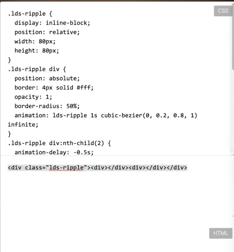 css and html for a loading icon